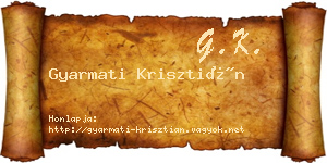 Gyarmati Krisztián névjegykártya